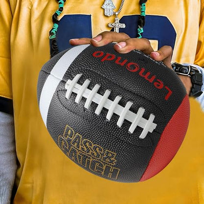 PassCatch Composite Training Football, Peewee Size, Youth Size(Ages 5-13) & Official Size(Ages 14+), Enhance Solo Passing Catching Skills(with Pump) - style: Official Size 9(Ages 14+)