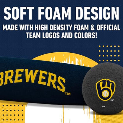 Franklin Sports MLB Jumbo Foam Baseball Bat + Ball Sets - Kids Oversize Foam Baseball Bats + Soft Baseballs - Indoor + Outdoor Youth Baseball Toy - MLB Team Baseball Bat + Ball Sets