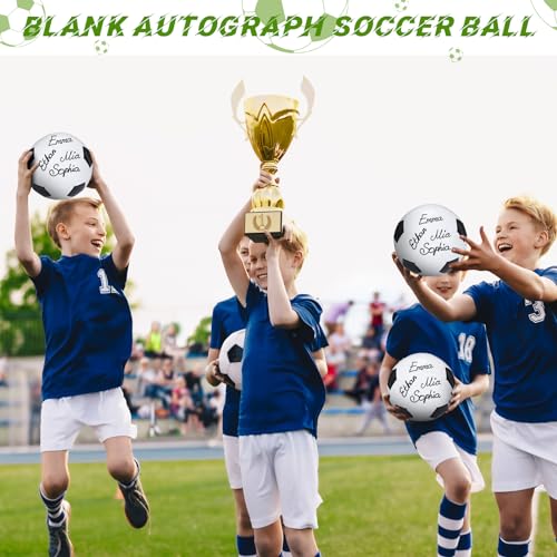 Jenaai Autograph Soccer Ball Bulk Blank Signature Soccer Ball for Signing Gift for Practice Training Championship Party Trophy Coaching Gift Youth League Game