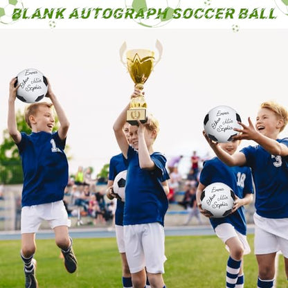 Jenaai Autograph Soccer Ball Bulk Blank Signature Soccer Ball for Signing Gift for Practice Training Championship Party Trophy Coaching Gift Youth League Game