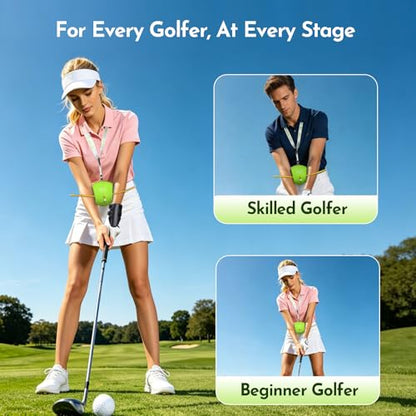 RILL 2-in-1 Golf Training Aid Set, Golf Swing Trainer for Posture Correction, Upgraded Memory Foam Smart Ball with Lanyard & Lead Wrist Trainer Brace for Muscle Memory, Corrects Chicken Wing