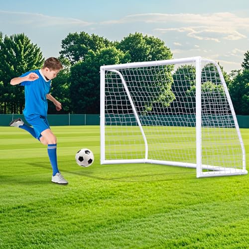 HomGarden Portable Soccer Goal for Backyard,12x6 / 10x6.5 / 8x5ft /6x4 Full Size Soccer Goals for Kids Adults Soccer Net Backyard Soccer Goals - size: 8×5 ft