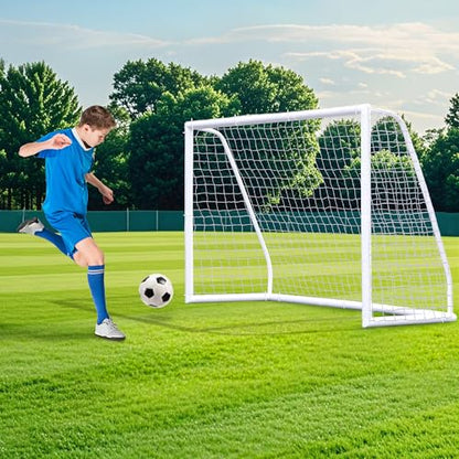HomGarden Portable Soccer Goal for Backyard,12x6 / 10x6.5 / 8x5ft /6x4 Full Size Soccer Goals for Kids Adults Soccer Net Backyard Soccer Goals - size: 8×5 ft