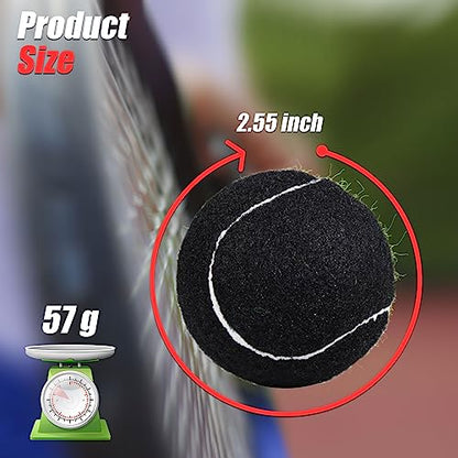 GKK 27 Pack Tennis Balls,Training Tennis Ball Pressure-Less Practising Bulk Tennis Balls for Youth/Beginners/Pet Dogs High Altitude Playing Balls - color: BLACK