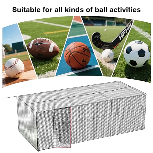 Baseball Batting Netting20/35/40/55/70FT(ONLY NET), Professional Softball Baseball Batting Cage Net, Heavy Duty Enclosed PE Practice Net for Indoor and Outdoor Batting Hitting Training Net - size: 35FT