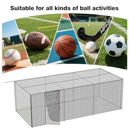 Baseball Batting Netting20/35/40/55/70FT(ONLY NET), Professional Softball Baseball Batting Cage Net, Heavy Duty Enclosed PE Practice Net for Indoor and Outdoor Batting Hitting Training Net - size: 35FT