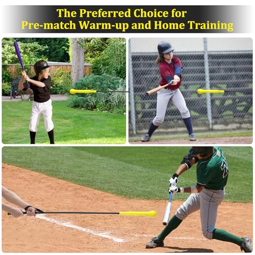 Baseball Hitting Stick,Batting Practice Equipment for Baseball and Softball,Extended Handlebar with Grip Strap,Ideal One-on-One Baseball Training Equipment - style: Baseball Swing Trainer