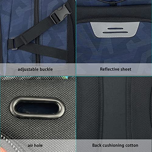 GRANDUP Basketball backpack with ball and shoes compartment Fit Volleyball, soccer, Swim, Gym, Travel, and School, large capacity sports training equipment bags - color: blue indigo
