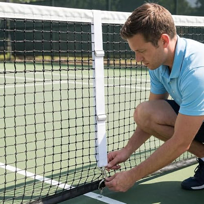 Tennis Net Center Strap Court Equipment Easy to Install Adjustable Net Webbing White for Tennis Nets