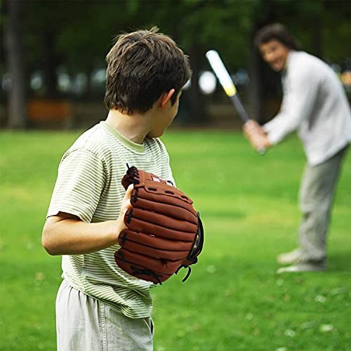 Baseball Glove,Baseball Softball Mitt with Ball for Kids Youth Adults Training and Beginner,Right Hand Throw,Left Hand Glove - color: Brown, size: 11.5"
