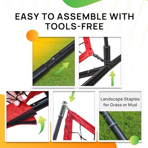 7x7ft/12x9ft/16x10ft/20x10ft Barricade Backstop Net, Sports Barrier Net, Multi-Sport Net with Carry Bag, Protective Screen for Practice- Baseball, Softball, Lacrosse, Soccer, Basketball, Tennis - size: 20x10 ft