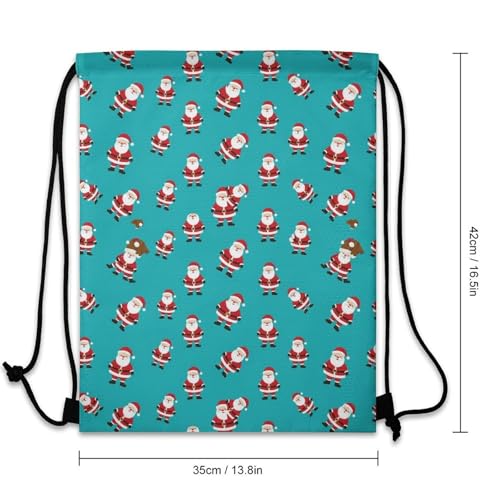 Swimming Drawstring Sack Waterproof Gym Backpack for Beach Sports Yoga Gear, Lightweight Unisex, Christmas New Year Santa Claus Bags - color: Picture (343)