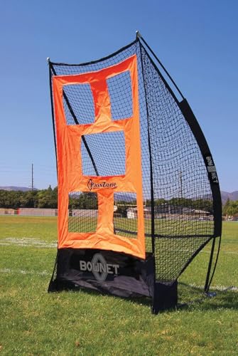 Bownet PassZone Football Training Attachment Only - 5 Target Zones for Quarterback Passing Practice, 40"x 60" Polyester Throwing Target, Fits Solo Kicker Net (Sold Separately, E51948 Frame Compatible)