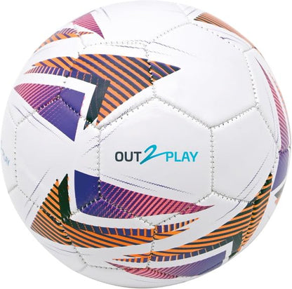 Multi Coloured Geometric Football, White with Purple and Orange Accents