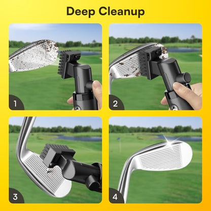 Pro Golf Club Cleaner: 4oz Water Bottle with Groove Cleaner, Heavy-Duty Retainer Clip, Large Nylon Bristles for Deep Clean, Ergonomic Button Design, Essential Golf Accessories & Gifts for Men