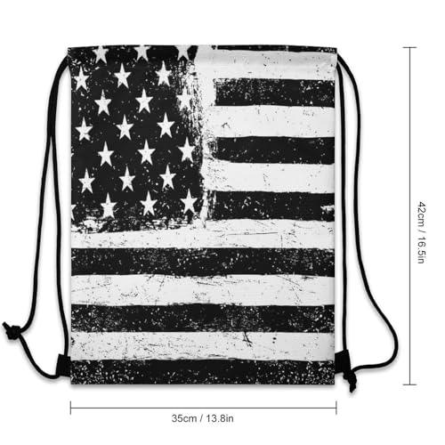 Water Resistant Drawstring Backpack Lightweight Sackpack for Yoga Gym Beach Travel, Men Women Unisex Sports Bag, Black And White American Flag Bags - color: Picture (341)