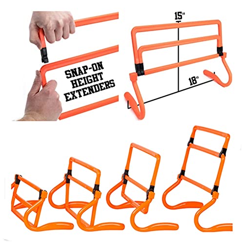 Adjustable Speed Training Hurdles Fitness & Speed Training Equipment with Agility Ladder - Plyometric Fitness & Speed Training – Hurdle/Obstacles for Soccer, Football, Track & Field