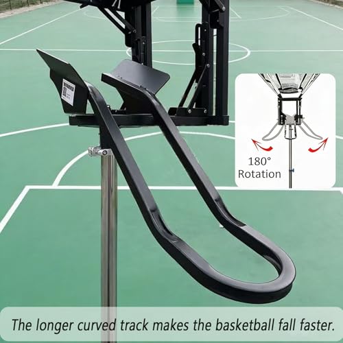 Basketball Rebounder 180° Rotating Universal Fit for All Rims, 86" Wide Net Return System, Portable Shooting High-Efficiency Training & Trainer for Solo Practice