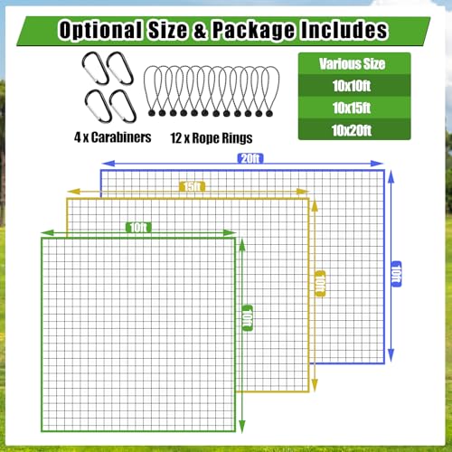 Golf Practice Net, 10Ft/15Ft/20Ft Golf Hitting Nets Heavy Duty Nylon Golf Netting for Garage Backyard - size: 10 x 20 Ft