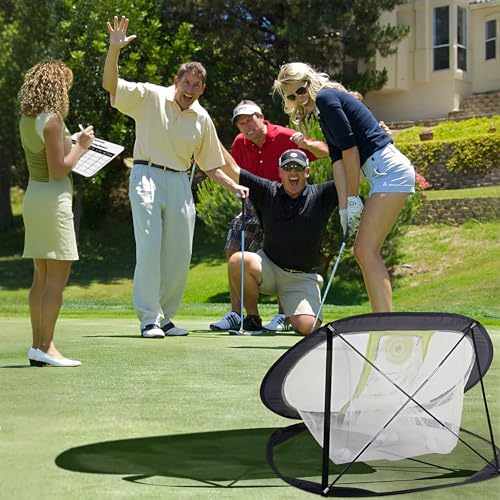 SAPLIZE Golf Chipping Net for Backyard Practice – Improve Accuracy & Distance Control, Foldable Golf Training Aid for Indoor Outdoor Use, Multi Target Practice Net for All Skill Levels