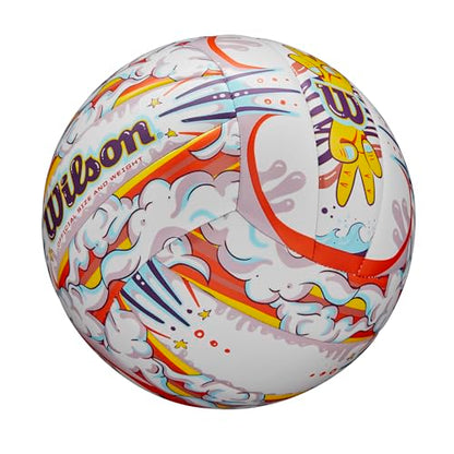 Wilson AVP Hawaii Outdoor Volleyball + Frisbee Kit - color: White/Orange, style: Graffiti