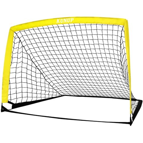 5×3 6x4 9x5 FT Portable Kids Soccer Goal for Backyard, Foldable Soccer Practice Net with Carrying Bag for Toddler Youth Adult Pop Up Soccer Training Equipment Indoor and Outdoor Sports Game - color: Yellow, style: 5x3FT