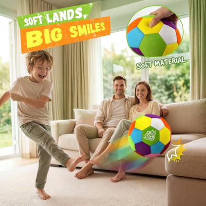 HopeRock Size 4 Indoor Soccer Ball -Soft Silent Foam Size 4 with Realistic Bounce for Youth Skills Practice, Dribbling & Juggling, for Home Use, Ideal Soccer Gift for Kids 3-12