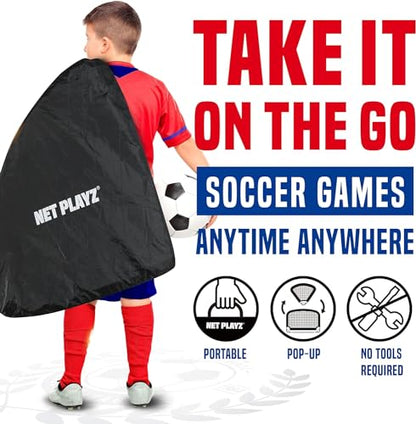 NET PLAYZ Soccer Goals Soccer Net - Kids Pop-up Football Goals for Backyard Practice & Training, Portable Set of 2, Black, 4 x 3 Ft (NOS27340A01)