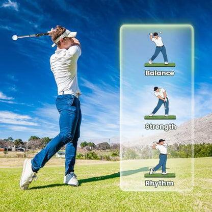 Retractable Golf Swing Trainer, Portable Golf Grip Training Aid for Right-Handed Golfers, Warm-Up Stick for Indoor & Outdoor Practice, Golf Training Equipment for Beginners