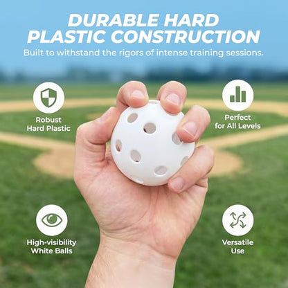 Hot Glove Durable Plastic Practice Baseballs - style: 12 Pack