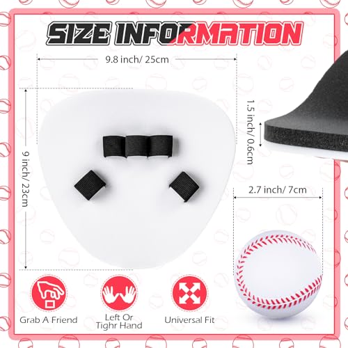 RoundFunny 6/12 Set Baseball Pancake Glove for Training, Baseball Softball Fielding Gloves with 9 Inch Foam Practice Balls, Quick Hands Batting Infield Training Practice Two Hands Youth Adult