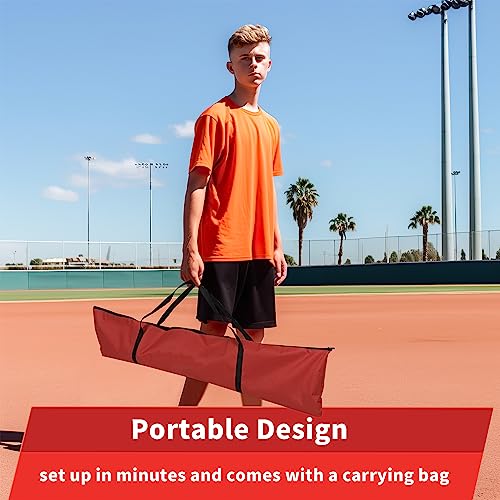 7' x 7' Baseball Softball Hitting & Pitching Practice Net Batting Pitching Training Aid Net w/Carry Bag, Strike Zone and Metal Bow Frame, Baseball Throwing Net for All Levels