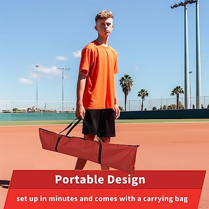7' x 7' Baseball Softball Hitting & Pitching Practice Net Batting Pitching Training Aid Net w/Carry Bag, Strike Zone and Metal Bow Frame, Baseball Throwing Net for All Levels