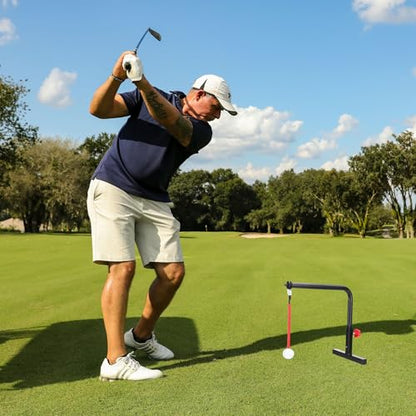 Golf Swing Trainer - Improve Accuracy, Power, and Consistency - Easy to Practice Golf Swing - Set Up and Use Anywhere - Portable Golf Training Aid for Beginners & Pros