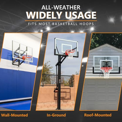 Basketball Rim Replacement, Single-Spring Breakaway Basketball Rim Outdoor Indoor, Universal 18 Inch Heavy Duty Basketball Hoop Rim and Net - color: ORANGE, style: HOOKS Basketball Rim