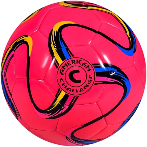Brasilia Soccer Ball – Professional Training Soccer Ball for Grass Fields – Durable TPU Machine Stitched Soccer Balls – Sizes 2, 3, 4 & 5 – Outdoor Practice & Match Play - color: Raspberry, size: 4