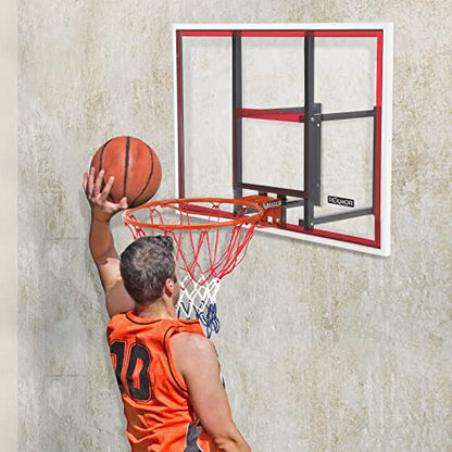 PEXMOR Wall-Mount Basketball Backboard Hoops & Goals Rim Combo Kit&Shatterproof Polycarbonate Board&All-Steel Rustproof Frame&for Standard No.7 Balls