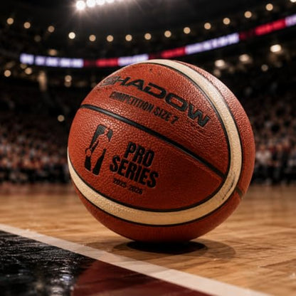 Shadow Pro Series 3800 Basketball, Size 7, Premium Competition Grade leather, Orange and Cream, Great durability. Reinforced butyl bladder. Adult Size 7, 28.5 inches. GST leather. Includes Inflator.