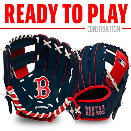 Franklin Sports MLB Youth Teeball Glove and Ball Set - Kids Baseball and Teeball - Perfect First Kids Glove - 9.5"