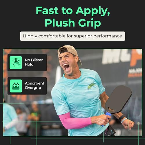 ADV Felttac Pickleball Grip Tape - 3, 6, 12, 30 Pack - Soft, Very Durable, Sweat Absorbing Pickleball Overgrip Tape - Dry & Comfortable Pickleball Paddle Grip Tape - Easy to Use & Easy to Install - color: 12-Pack Blue