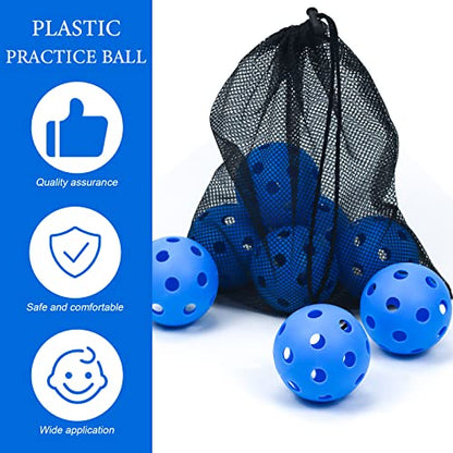 16 Pack Plastic Baseballs - Hollow Softballs for Lightweight Batting Practice - Indoor/Outdoor Training Balls - color: Blue