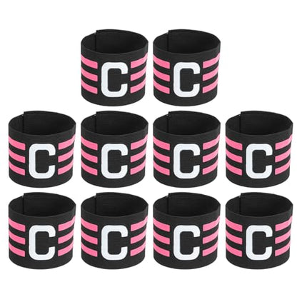 MECCANIXITY Soccer Captain Armband, Nylon Captain Arm Band for Soccer Elastic Captain C Arm Band Sports Captain Armbands for Football Team Training Youth & Adult - color: Black