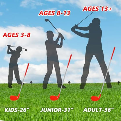 Backyard Golf Club Set with Oversize Heads Golf Balls Bucket Golf Game Chipping Clubs for Outdoor Yard Training Practice Gift (Right Hand) - size: 36in/Adult (13+)