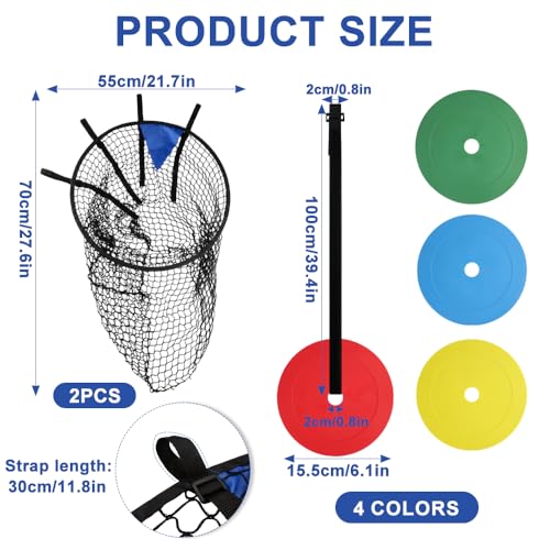6Pcs Soccer Goal Target Net, Top Bins Soccer Goal Net, Corner Soccer Train Goal with Adjustable Straps, for Football Shooting Accuracy Practice Equipment, Easy to Attach/Detach, 28x22 Inches