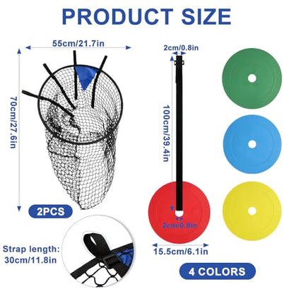 6Pcs Soccer Goal Target Net, Top Bins Soccer Goal Net, Corner Soccer Train Goal with Adjustable Straps, for Football Shooting Accuracy Practice Equipment, Easy to Attach/Detach, 28x22 Inches