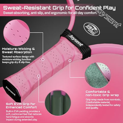 Pickleball Paddles Set, USAPA Approved Carbon Fiber Pickleball Set of 2 with Beginner Pickleball Rackets, Indoor Outdoor Pickle Balls for Adults Men Women, JT-1 - color: Pink