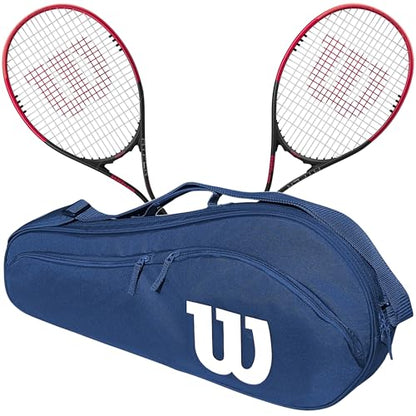 Wilson Hyper Power Tennis Racquet (4 3/8" Grip) Doubles Bundle with an Advantage 2.5 Bag or Backpack