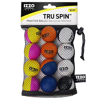 Izzo Golf Tru Spin Foam Practice Balls - with Option of shagger/Practice Set - style: Tru Spin 12 Pack