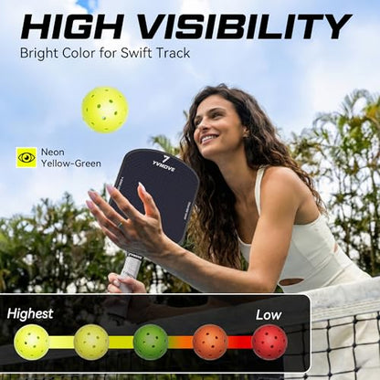YVMOVE V40Pro Outdoor Pickleball Balls - Seamless Rotational Molding for Crack Resistance - USAPA Standard Bounce&Flight - Neon Green 40-Hole Pickleballs for Tournaments/Family Games (3-Pack/12-Pack) - color: 3 Pack - Neon Yellow