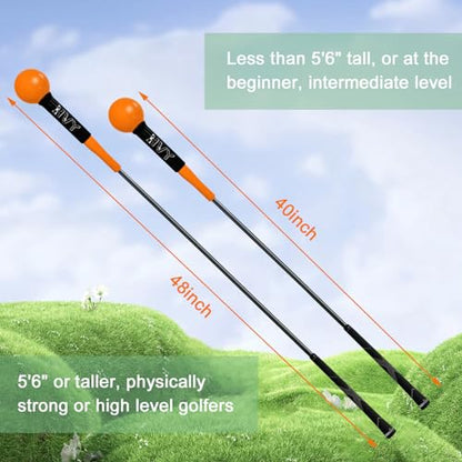 HVY Golf Swing Trainer,Golf Swing Training Aid for Improve Strength Tempo Balance and Flexibility,Golf Warm-Up Stick for Indoor&Outdoor Practice Chipping Hitting Golf Training Aid